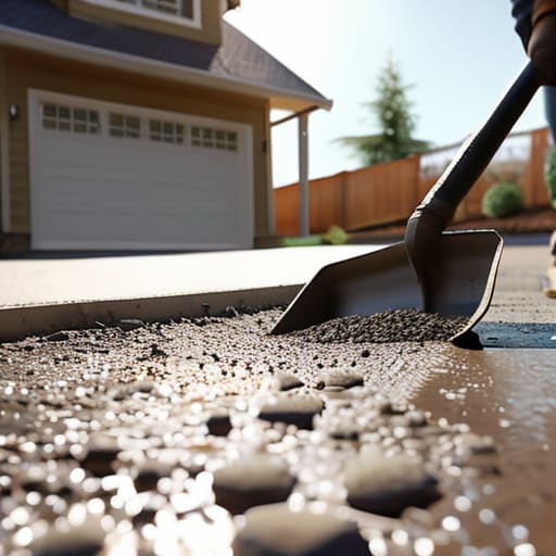 Professional tools for durable concrete driveways.